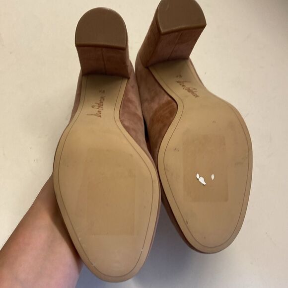 Sam Edelman Stillson Pump shoe blush pink Suede round toe block heel 8.5 New - Picture 11 of 13